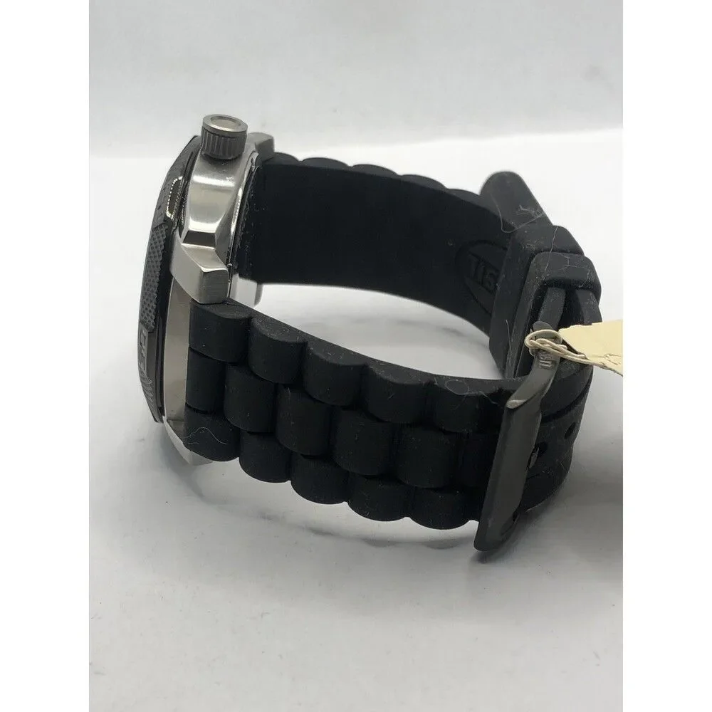Fossil PR2003 Men's Silicone Analog Black Dial Quartz Genuine Wrist Watch OP423
